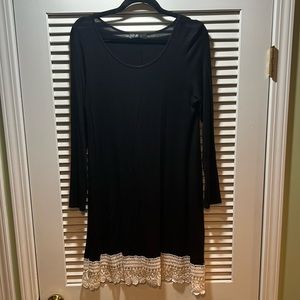 Miin long sleeve lace trim dress